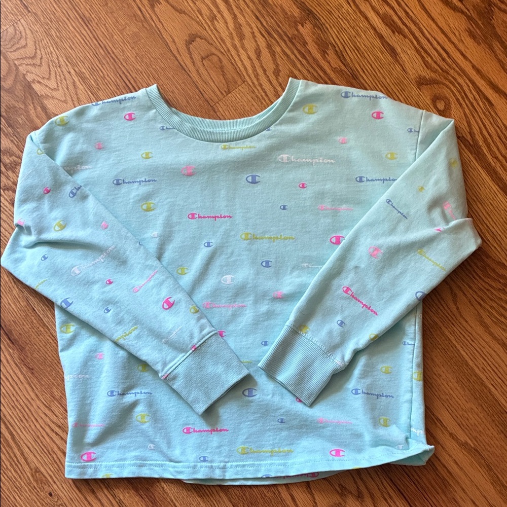 Girls Champion Pastel Logo French Terry Sweatshirt